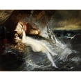thumbnail image 2 of Gustav Wertheimer 18x15 Gold Ornate Wood Frame and Double Matted Museum Art Print Titled - The Kiss of the Siren (1882), 2 of 4