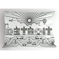 thumbnail image 1 of Detroit Pillow Sham Detroit City Typography with Building Letters Transportation and Air Balloon, Decorative Standard Queen Size Printed Pillowcase, 30 X 20 Inches, Black and White, by Ambesonne, 1 of 2