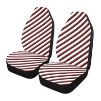 ALAZA Red Black Christmas Stripes Car Seat Covers 2 PCs Universal Auto Front Seats Interior Protector