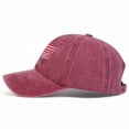 thumbnail image 5 of HuangHuanChen Baseball Cap for Women Men Washed American Flag Retro Adjustable Sun Hats Fashion Trucker Cap Unisex VisorWine, 5 of 5