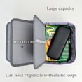 thumbnail image 6 of Wrapables Large Capacity 72 Slot Pencil Case for Colored Pencils, Stationery Pouch, Lavender, 6 of 7