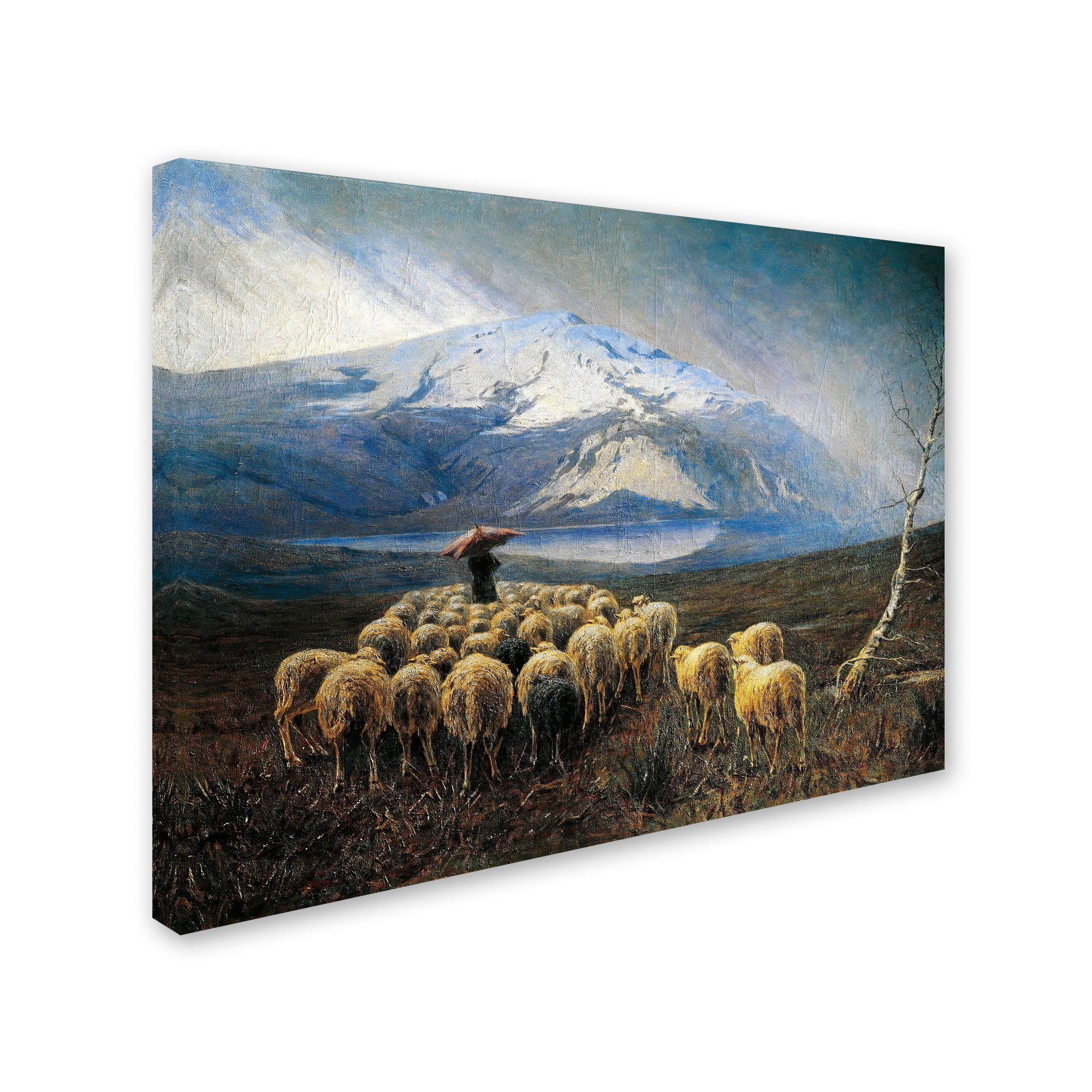 Trademark Fine Art "Mountain Landscape with Rain" Canvas Art by Achilles Tominetti