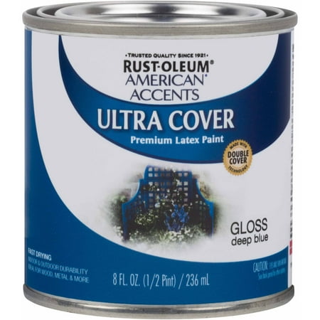 Rust-Oleum American Accents Ultra Cover Gloss Deep Blue General Purpose Paint, Half-Pint