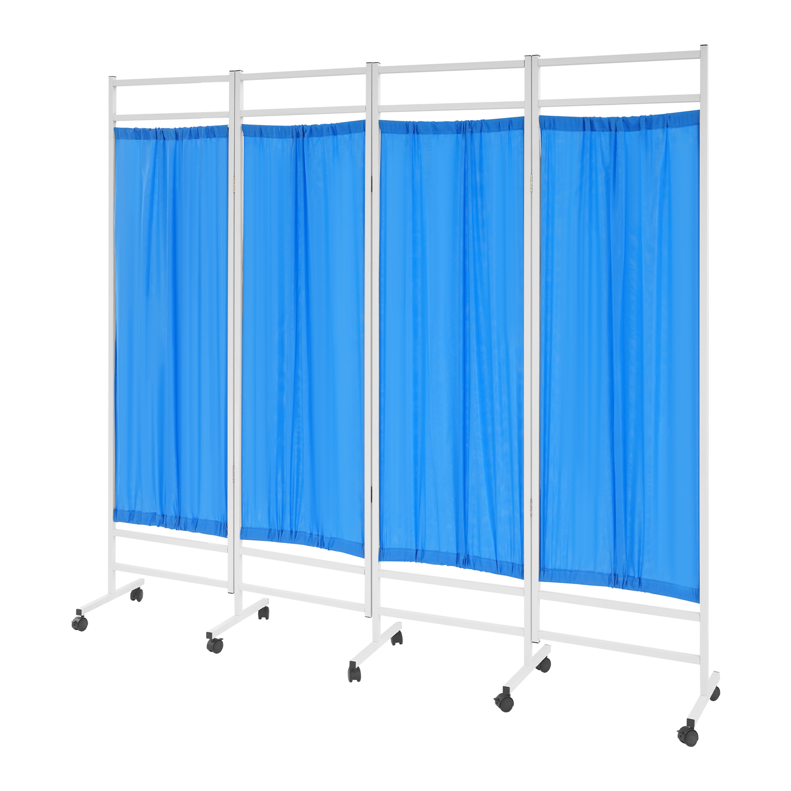 4-Panel Medical Room Divider, Medical Privacy Screen, Portable and Foldable Medical Room Divider Blue