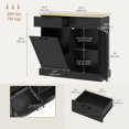 thumbnail image 3 of HOMCOM 10 Gallons Tilt Out Trash Cabinet, Kitchen Island w/ Drawers, Black, 3 of 10