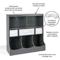 thumbnail image 3 of Badger Basket Combo Bin Wood Toy Storage Organizer with Three Baskets 8.6 Cu ft. - Charcoal, 3 of 9