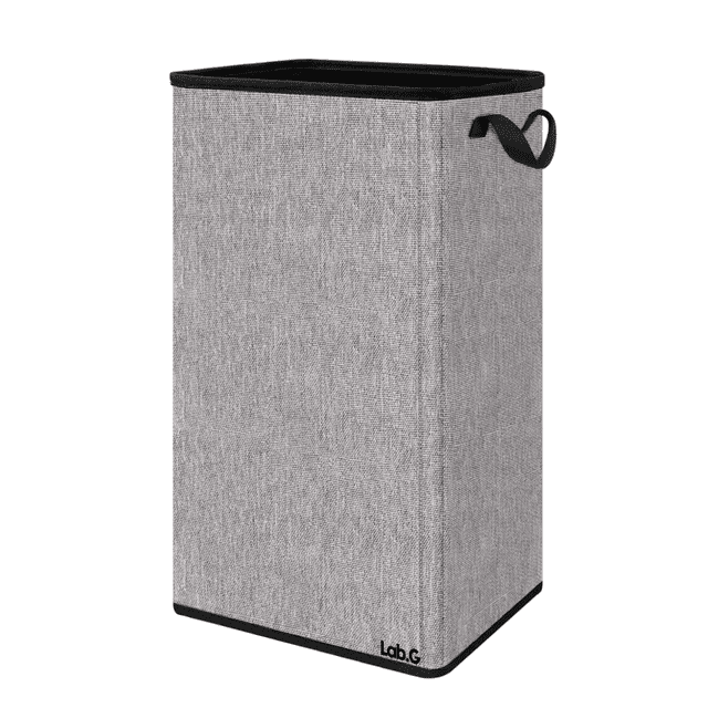 Cesto de Ropa Plegable 80L Grande Rectangular y con Asas Resistentes Lab.G, Gris