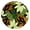Botanical, variant on Spicy Chili Peppers Pattern Round Tablecloth - Elastic Edge Waterproof & Scratch-Resistant Stretch Table Cover for Parties, Restaurants - Funny Kawaii Hot Vegetable Illustration (44 inches)