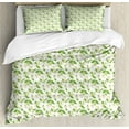 thumbnail image 1 of Jasmine Duvet Cover Set King Size, Garden Art Flowers on Plain Background Herbal Spring Blossoming, Decorative 3 Piece Bedding Set with 2 Pillow Shams, White Eggshell and Lime Green, by Ambesonne, 1 of 3