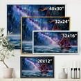 thumbnail image 4 of Designart 'Red Sails & Bright Night Sky With Wooden Sailboat' Nautical & Coastal Framed Canvas Wall Art Print, 4 of 5