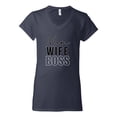 thumbnail image 2 of Wild Bobby, Mom Wife Boss Mother's Day Women’s Standard V-Neck Tee, Navy, Large, 2 of 6