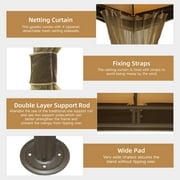 Domi Outdoor Living 10'x13'Patio Gazebo Outdoor Ventilation Double Roof Gazebo with Mosquito Netting for Patio,Lawn and Garden, Brown