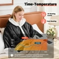 thumbnail image 7 of PMONPA Wearable Heated Throw Blanket for Adult, Electric Heated Wrap Poncho Shawl with Pockets, 6 Heating Levels & 2 to 10 Hours Time Settings, 51" x 61", Black, 7 of 7