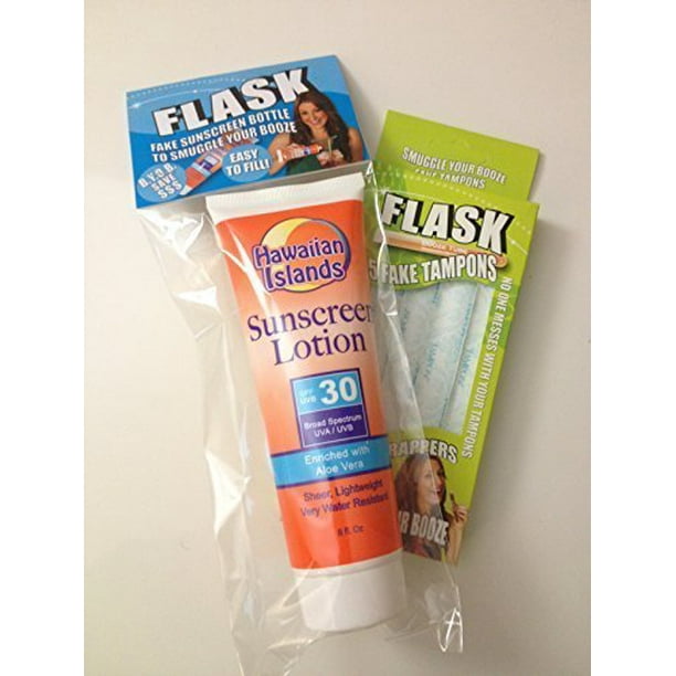 Sneak Alcohol with 5 Tampon Flasks and Sunscreen Flask - Combo Bonus Pack!  - Walmart.com