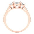thumbnail image 4 of 1.88 ct Emerald Cut White Sapphire 3 Stone 14K Rose Gold Womens Engagement Ring, 4 of 5