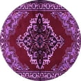thumbnail image 1 of Ahgly Company Indoor Round Medallion Purple Traditional Area Rugs, 8' Round, 1 of 4