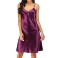 thumbnail image 4 of KingShop Sleepwear Silk Pajamas V Neck for Women Satin Lingerie Nightdress Chemise Slip Nightgown Dress, 4 of 8
