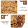 thumbnail image 3 of Onaparter Round Rattan Bag Wicker Basket Handbags Shoulder Woman Womens Crossbody Purse Straw Miss （As Shown）, 3 of 6