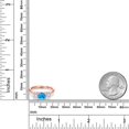 thumbnail image 6 of Gem Stone King 18K Rose Gold Plated Silver Simulated Blue Opal and White Moissanite Engagement Ring for Women | 1.30 Cttw | Round Cabochon 6MM | Gemstone October Birthstone | Size 7, 6 of 7