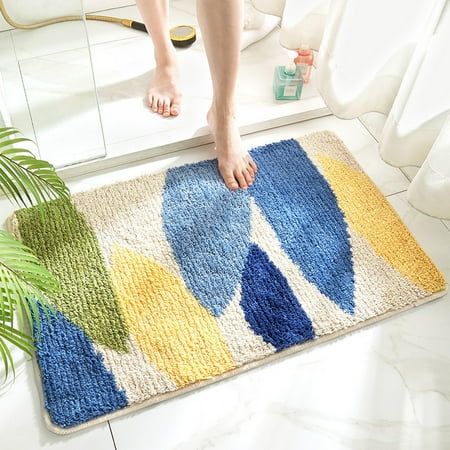 Extra Thick and Absorbent Moss Floral Bathroom Rug Non-Slip Soft Mat Machine Washable Ideal for Bathroom Bathing and Shower Areas Extra Thick and Absorbent Moss Floral Bathroom Rug Non-Slip Soft Mat Machine Washable Ideal for Bathroom Bathing and Shower Areas