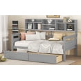 thumbnail image 5 of Twin size Daybed with Wood Slat Support, 2 Drawers & Bedside Shelves, Gray - Elegant & Functional, 5 of 17