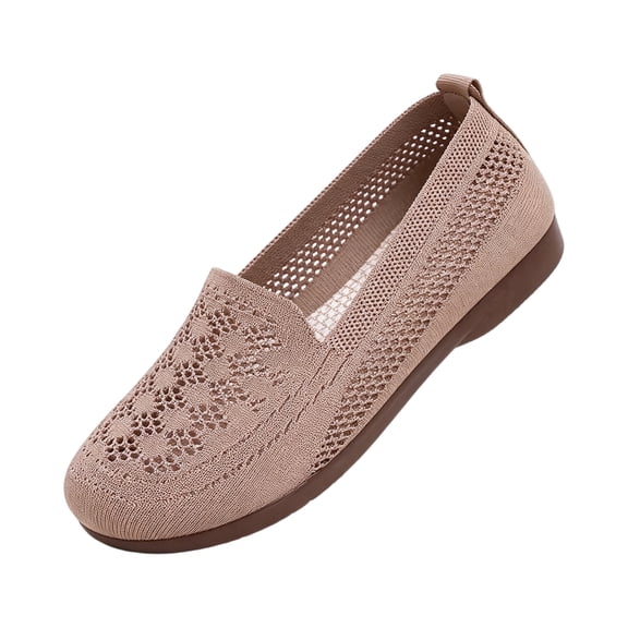 LTTVQM Orthopedic Shoes for Women Slip-On Arch Support Diabetes Foam Mesh Breathable Walking Shoes Non-Slip Comfortable Workout Shoes Coffee 36(US-5.5)