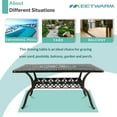 thumbnail image 5 of MEETWARM Outdoor 60" Rectangular Patio Dining Table, All Weather Cast Aluminum Large Patio Furniture Table Fits for 6-8 Person with 2" Umbrella Hole, Dark Bronze, 5 of 7