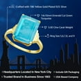 thumbnail image 2 of Gem Stone King 18K Yellow Gold Plated Silver Green Turquoise Ring for Women (5.00 Cttw, Emerald Cut 14X10MM, Gemstone Birthstone, Available in Size 5, 6, 7, 8, 9), 2 of 5