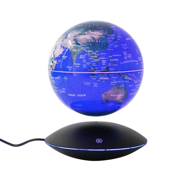 ToppiJoy 6'' Rotating Magnetic Levitation Globe Anti Gravity World Map with LED Light