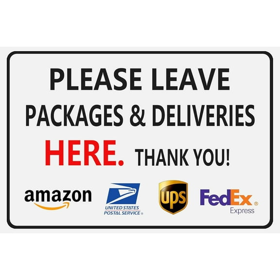 Please Leave Packages Here Thank You- Outdoor Delivery Sign 14x18 Inch, Great for Front Yards, Porches, Entryways, and Driveways