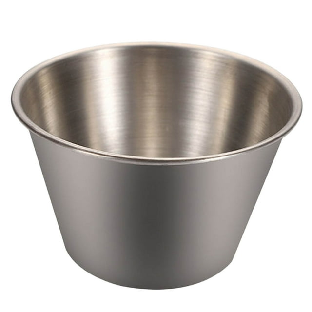 Gibobby Taza de inoxidable redondo individual Mantequilla de soja Condimento Dip Cup Taza para servir Utensilios de cocina(A)