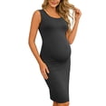 thumbnail image 3 of Women's Ruched Maternity Dress Clothes Sleeveless Bodycon Dress, 3 of 8