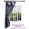 thumbnail image 2 of Bella Luxury Jacquard Curtain Panel with Attached Waterfall Valance & Scarf 54 by 84-Inch Navy, 2 of 6
