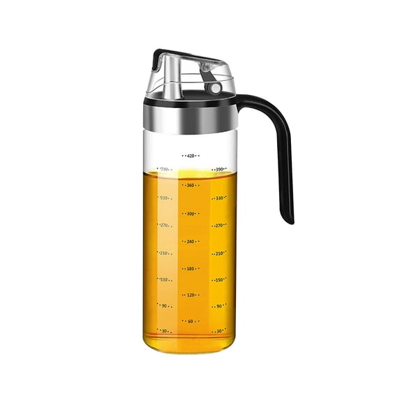 Jubipavy Oil Bottle Glass Kitchen Household Quantitative Leak Proof Large Seasoning Box Seasoning Can Automatic Opening And Closing Oil Pot