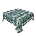 thumbnail image 2 of YFYANG Square Polyester Table Cloth, 54" x 54" Reusable Table Cover Kitchen Dining Room Green Abstract Checkered Pattern Decorative Tablecloths for Tables of 2-4 People, 2 of 8