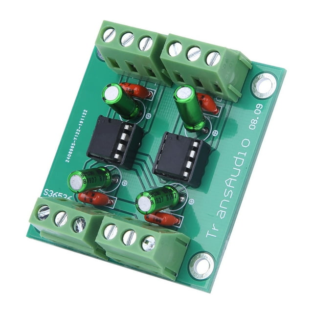 Componentes de la placa convertidora balanceada para amplificador de baja distorsión de dos canales DRV134PA
