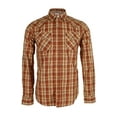 thumbnail image 2 of Levi's Men's Long Sleeve Western Cut Snap Plaid Shirt Brown 2XL, 2 of 3