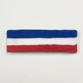 thumbnail image 3 of Couver Triple Color White Striped Sports Head Sweatband Blue White Red 3 Pack, 3 of 7
