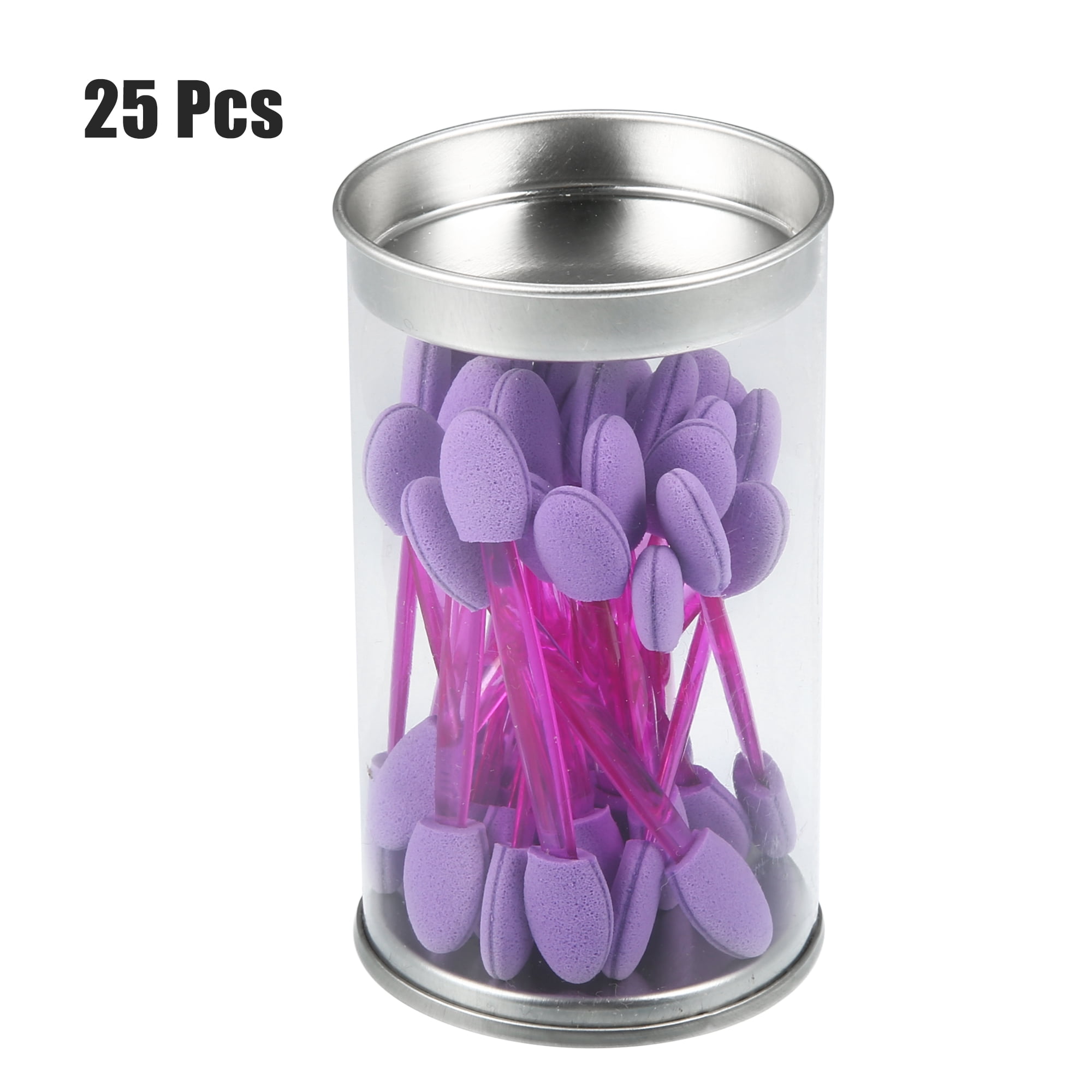 Unique Bargains 25 Pcs Dual Sided Eye Shadow Sponge Applicators with Container