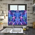 thumbnail image 4 of Yayeee Kitchen Curtains Tier Pair Light Filtering 27"x24" Rod Pocket Short Cafe Window Panel, Neon Pink Starfish, 4 of 7