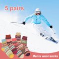 thumbnail image 3 of 5 Pairs Women's Winter Socks,Warm Soft Full Cushion Crew Socks--Double thick needle-Mixed color-vintage-Mixed color, 3 of 5