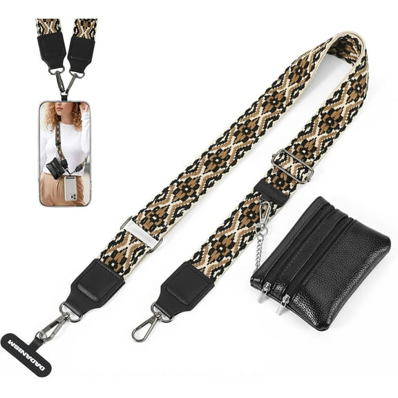 Crossbody Phone Lanyard with Adjustable, Detachable, Anti-Theft, Hands-Free Strap