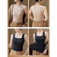 thumbnail image 6 of Black Women Built-in Bra Tank Tops Polyester,Spandex Tops Sleeveless Summer Padded Basic Tank Top Basic Tank Tops for Women XL, 6 of 7