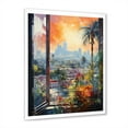 Designart "Urban View through Los Angeles Window I" Floral Framed Wall