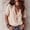 Apricot, variant on Morttic Women's Solid Color V-Neck Ruffle Trim Puff Sleeve Blouse – Loose Bohemian Summer Vacation & Daily Top Wine Red,S