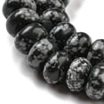 thumbnail image 4 of Snowflake Obsidian Beads Strands Rondelle 8~8.5x5~5.5mm Hole: 1.2mm 76~77pcs/strand 15.20''~15.47"(38.6~39.3cm), 4 of 5