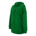 thumbnail image 6 of Women'S Coats Open Front Sweatshirt Fashion Loose Solid Color Streetwear Pocket Zipper Drawstring Long Sleeved Hoodie Sweater Coat Green Classic Outerwear M, 6 of 7