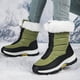 thumbnail image 4 of Zapatos para mujer, de invierno, para exteriores, nieve, aislamiento grueso, de algodón, para turismo rural, esquí, zapatillas para correr, botas vaqueras., 4 of 4