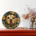 thumbnail image 2 of Yayeee 10" Wall Clock Battery Operated Quartz Round Silent Non-Ticking Home Decor, Flowers and Dog, 2 of 6