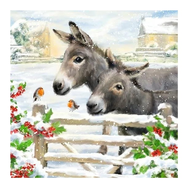 Cuadros Decorativos DIY diamante pintura burro completo redondo taladro mosaico arte cuadro diamantes de imitación Kits Likrtyny embutido en tela